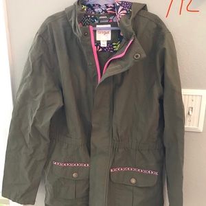 Girls green jacket.